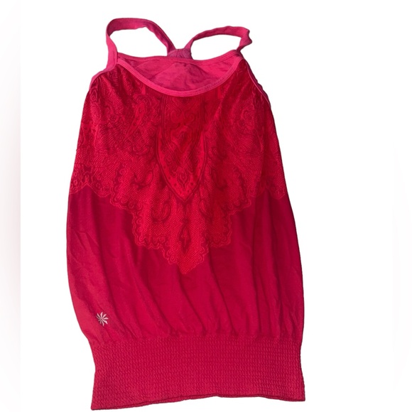Athleta Pink Paisley Tank Top with Bulit In Bra - Picture 3 of 6